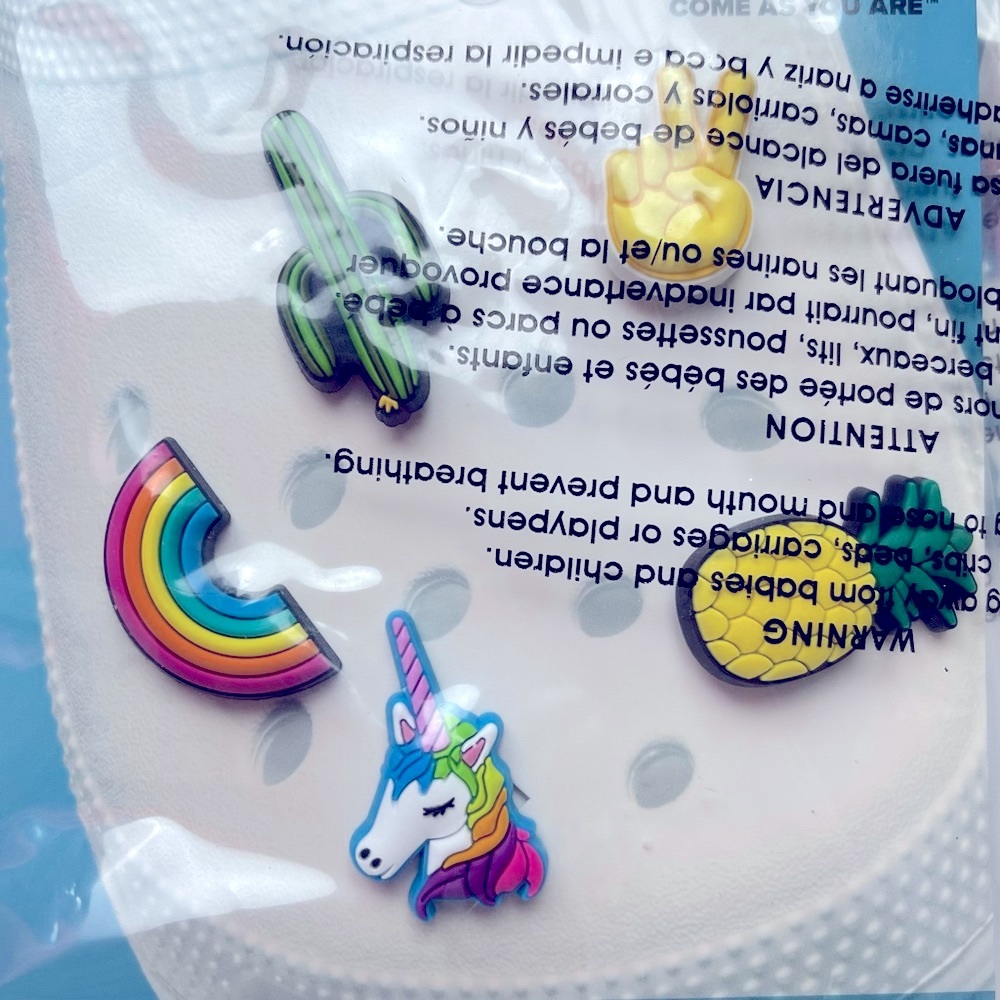 CROC Jibbitz Charms Unicorn Cactus Peace Rainbow - Picture 6 of 6